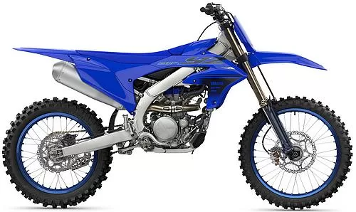 Foto de perfil del YZ 250 F 2024 en color azul.