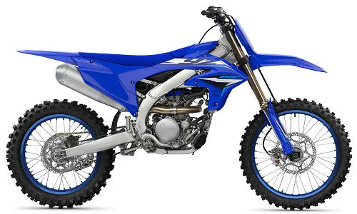Foto de perfil del YZ 250 F 2026 en color azul.