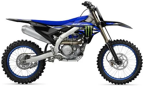 Photo de profil de la YZ 450 F 2027 en couleur bleu / noir