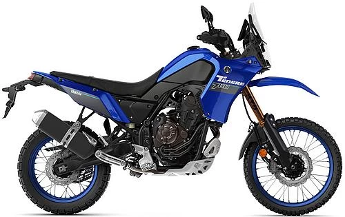 Foto de perfil del 700 Ténéré Extreme Edition 2023 en color azul.