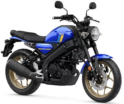Foto de perfil del XSR 125 2024 en color azul.